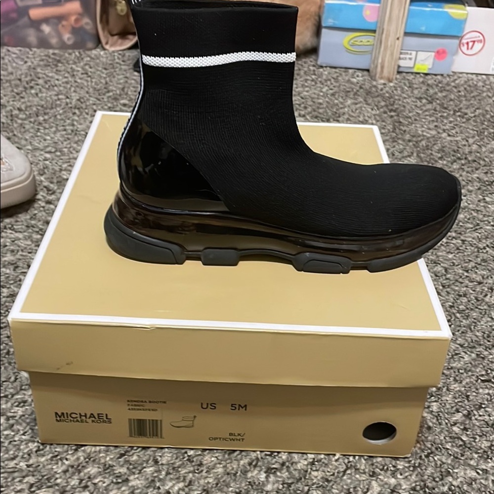 Michael Kors Black and White Sock Sneakers